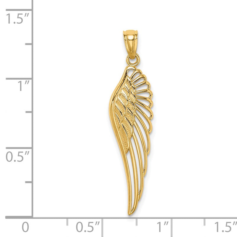 14K Cut-out Angel Wing Pendant C4572