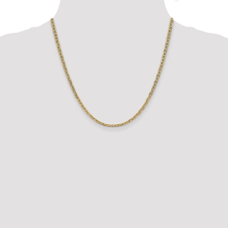 14K 10 inch 3.2mm Semi-Solid Anchor with Lobster Clasp Anklet BC122