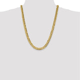 14K 26 inch 8.5mm Flat Beveled Curb with Lobster Clasp Chain FBU220