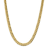 14K 26 inch 8.5mm Flat Beveled Curb with Lobster Clasp Chain FBU220