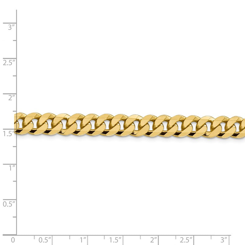 14K 26 inch 8.5mm Flat Beveled Curb with Lobster Clasp Chain FBU220