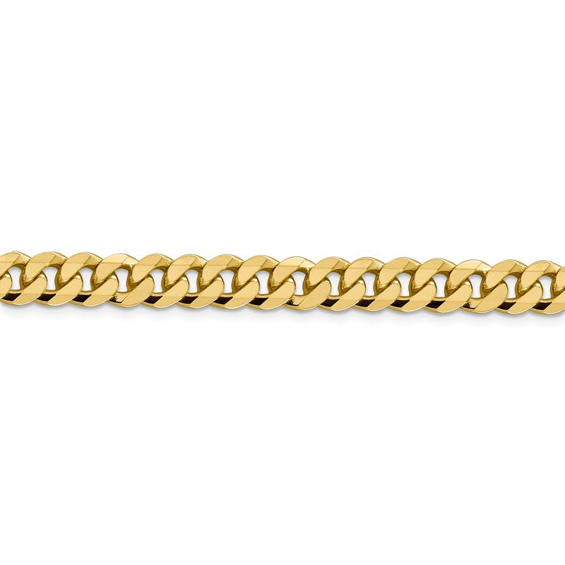 14K 26 inch 8.5mm Flat Beveled Curb with Lobster Clasp Chain FBU220