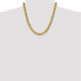 14K 26 inch 8.5mm Flat Beveled Curb with Lobster Clasp Chain FBU220