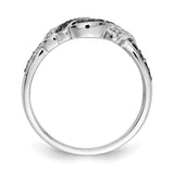 14k White Gold with Black Rhodium 1/4 carat White and Blue Diamond Swirl Ring RM5680