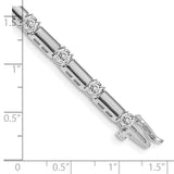 14k White Gold Complete 2.1 carat Round A Diamond Bar Link 7 inch Tennis Bracelet X763WA