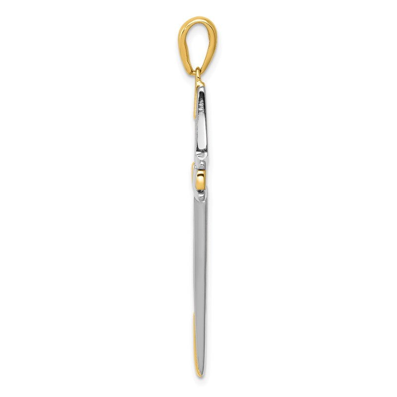 14k Two-tone Fancy Cross Pendant K1200