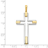 14k Two-tone Fancy Cross Pendant K1200
