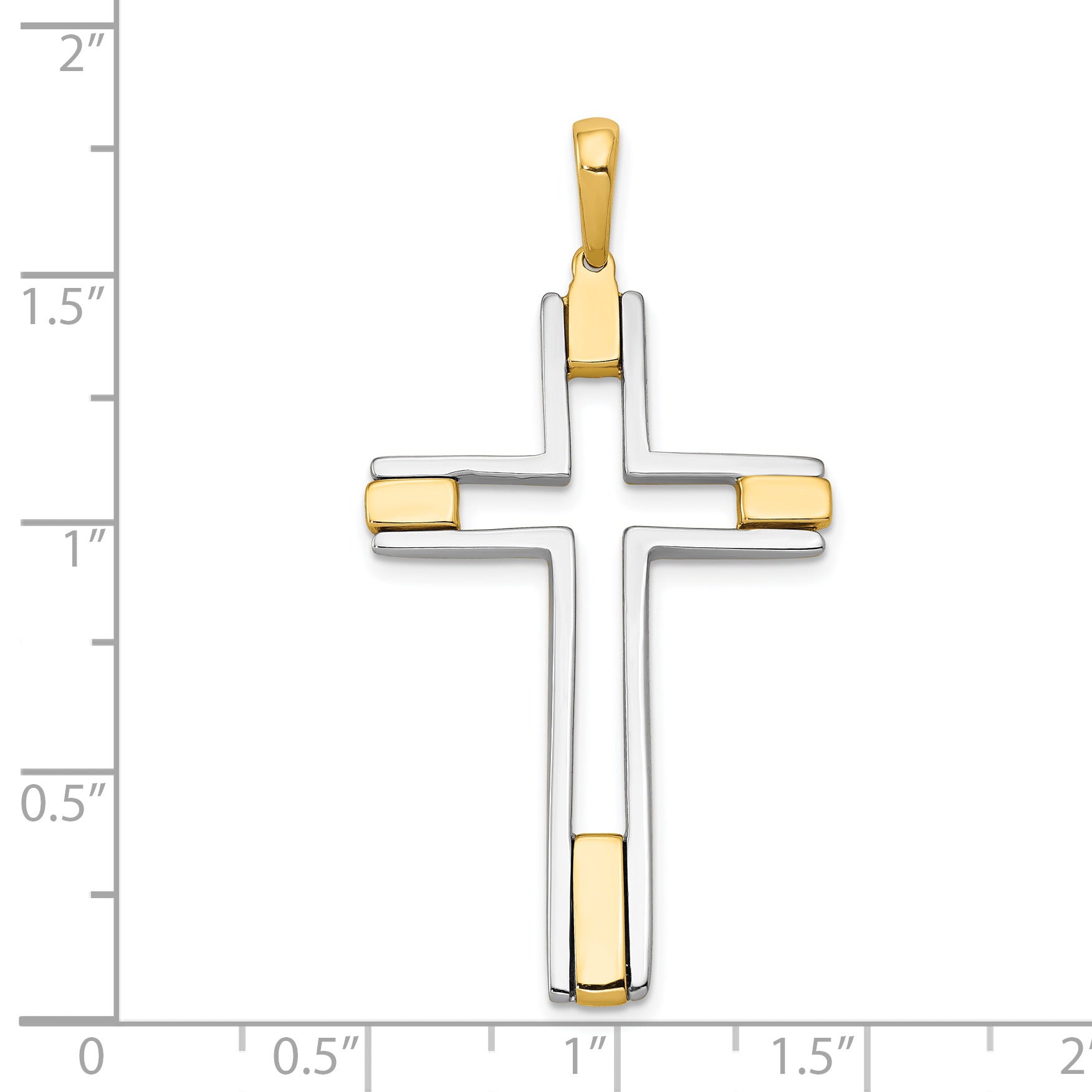 14k Two-tone Fancy Cross Pendant K1200