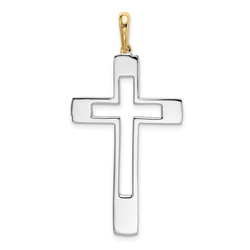 14k Two-tone Fancy Cross Pendant K1200