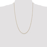 14K 26 inch .9mm Diamond-cut Round Open Link Cable with Lobster Clasp Chain PEN326