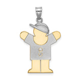 14k Two-tone The Kids Medium Boy with Hat on Right AA Diamond Love Pendant XK515AA