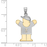 14k Two-tone The Kids Medium Boy with Hat on Right AA Diamond Love Pendant XK515AA