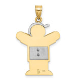 14k Two-tone The Kids Medium Boy with Hat on Right AA Diamond Love Pendant XK515AA
