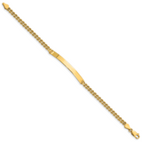 14k Polished Solid Chain/Solid Plate Two-Strand Rope 41x5mm Plate 7 inch ID Bracelet 014SD