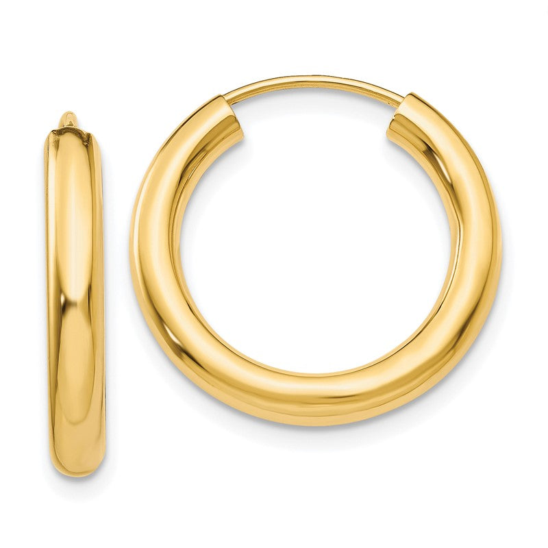 14k 3.00x20mm Polished Endless Tube Hoop Earrings TF807