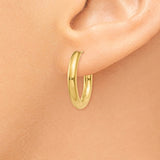 14k 3.00x20mm Polished Endless Tube Hoop Earrings TF807