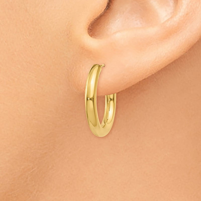 14k 3.00x20mm Polished Endless Tube Hoop Earrings TF807