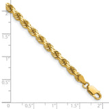 14K 26 inch 4.25mm Diamond-cut Rope with Lobster Clasp Chain 033L