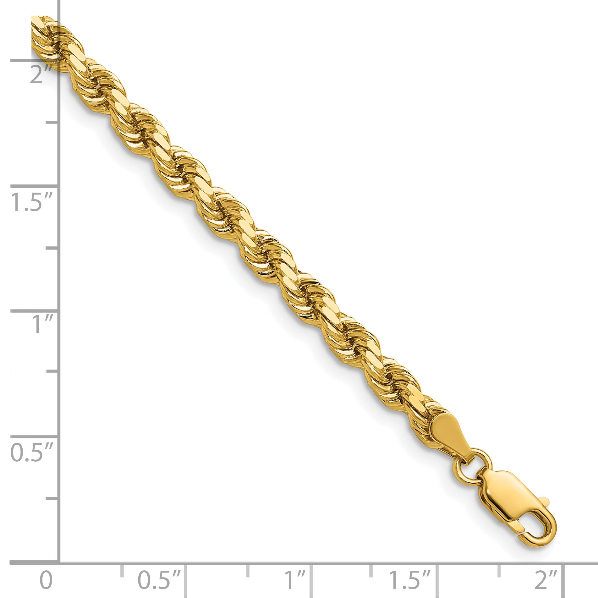 14K 26 inch 4.25mm Diamond-cut Rope with Lobster Clasp Chain 033L