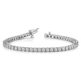 14k White Gold Complete 1.84 carat Round A Diamond 4-prong 7 inch Tennis Bracelet X600WA