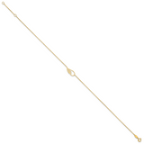 14K Cut-out Wing 10 inch Plus 1 inch Extender - Total 11 inch Anklet ANK299
