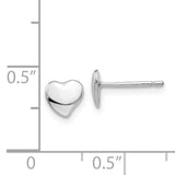 14k White Gold Polished Heart Post Earrings YE1734