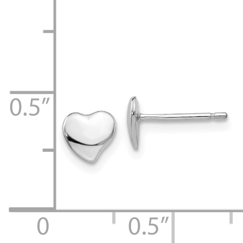 14k White Gold Polished Heart Post Earrings YE1734