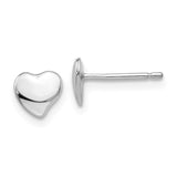 14k White Gold Polished Heart Post Earrings YE1734