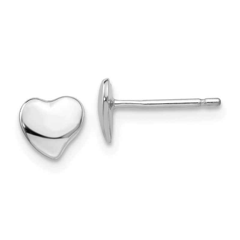 14k White Gold Polished Heart Post Earrings YE1734