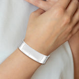 14k White Gold 18.5mm Polished Cuff Bangle Bracelet DB567