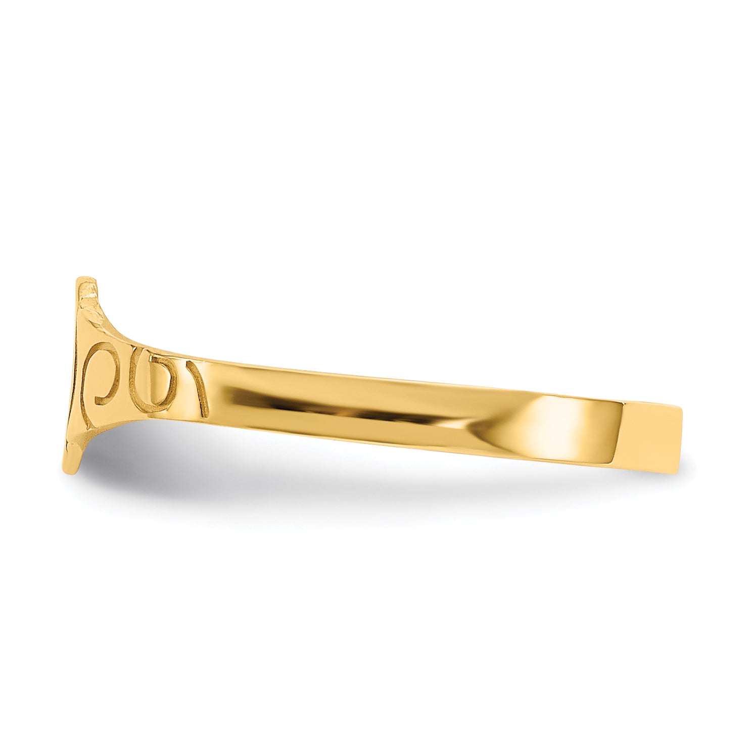 14k Polished Oval Baby Signet Ring K3849