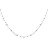14k White Gold Complete 1/2 carat Diamond Quatrefoil Design 9-Station 18 inch Necklace PM3753