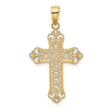 14k Fleur De Lis Cross Charm M1386