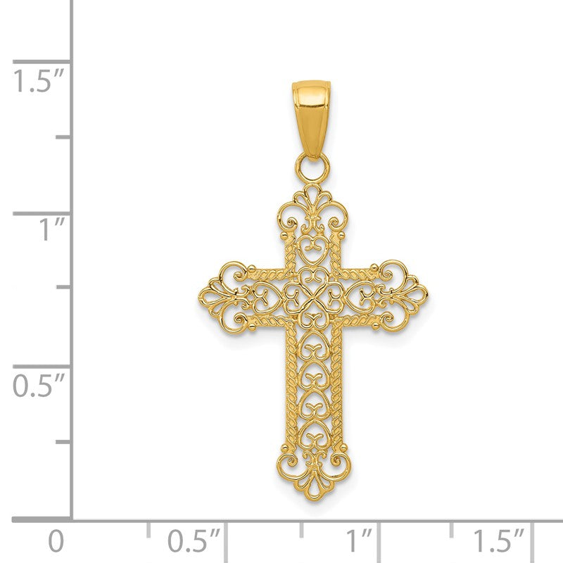 14k Fleur De Lis Cross Charm M1386