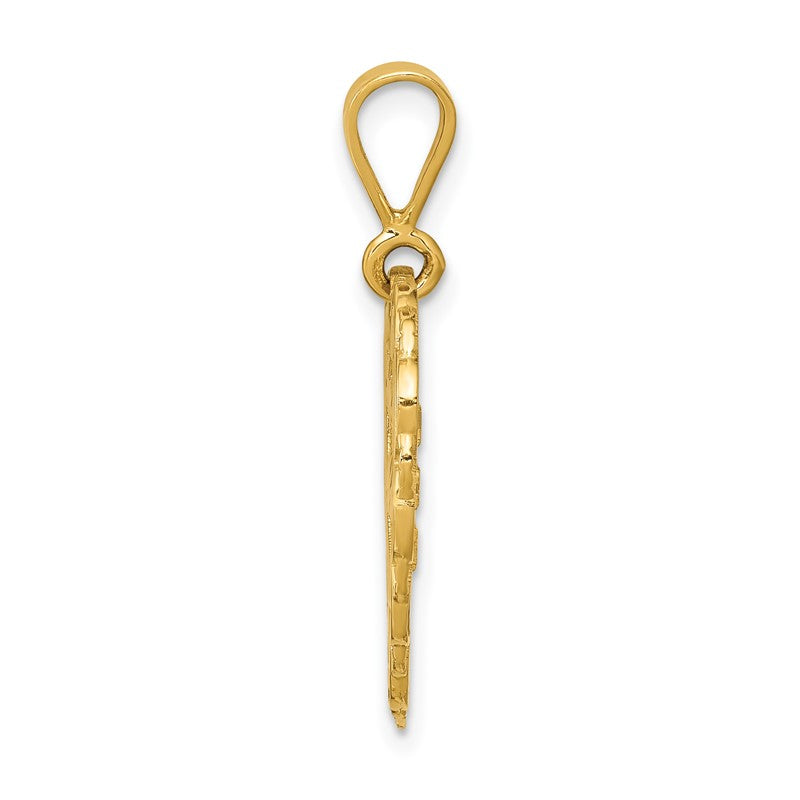 14k Reversible FOR MY WONDERFUL SISTER / YOU MEAN SO MUCH Heart Charm C1693