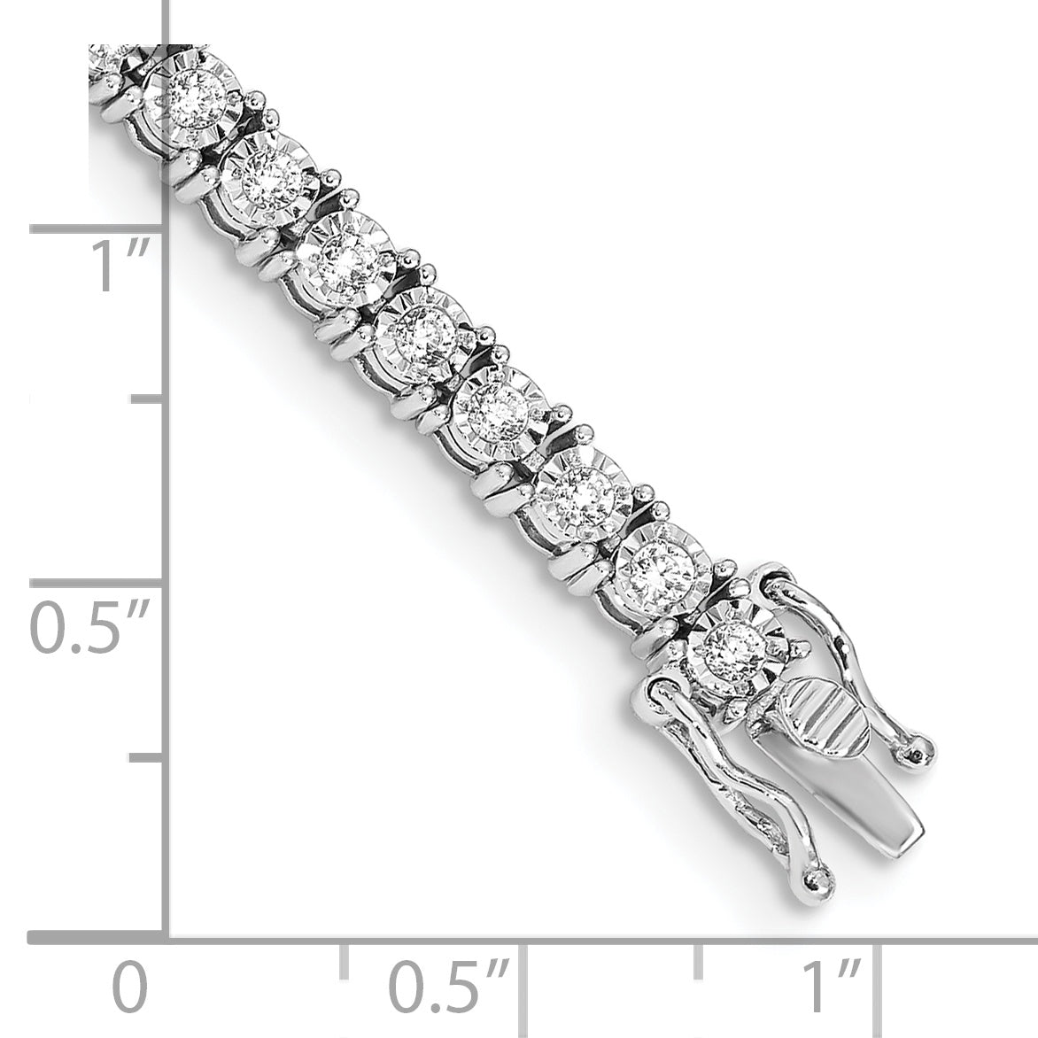 14k White Gold Complete 2 carat Diamond Illusion Setting 7.5 inch Tennis Bracelet BM4673