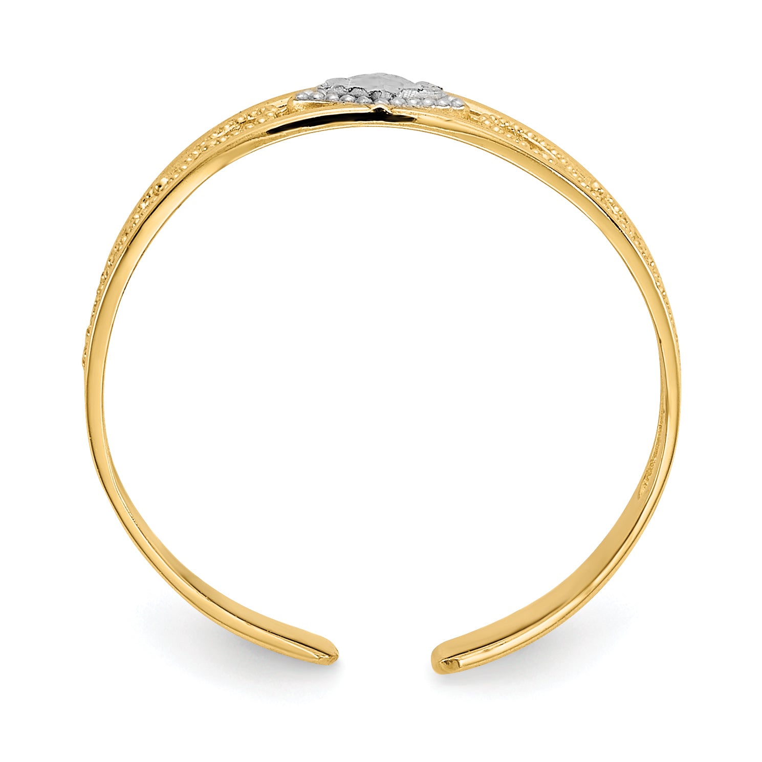 14k and White Rhodium Diamond-Cut Toe Ring R552