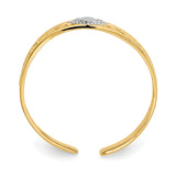 14k and White Rhodium Diamond-Cut Toe Ring R552
