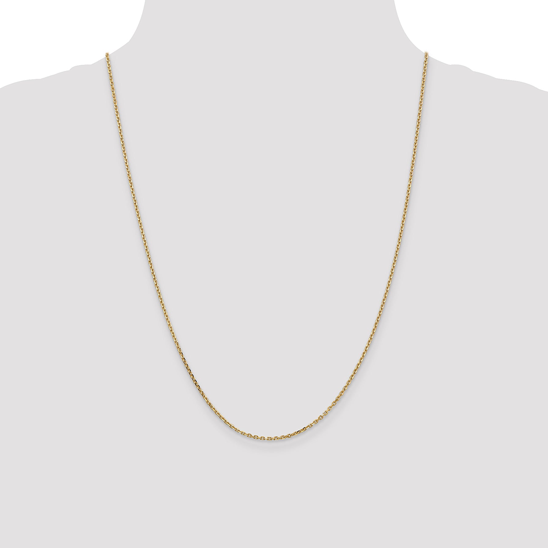 14K 26 inch 1.65mm Solid Diamond-cut Cable with Lobster Clasp Chain PEN141