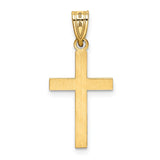 14k Laser Etched Cross Pendant XR133