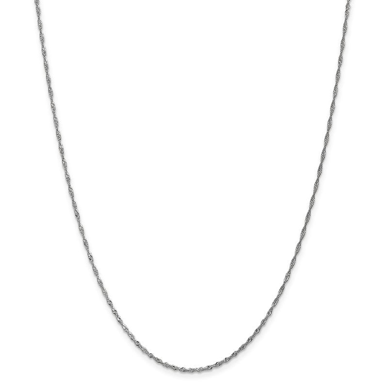 14K White Gold 10 inch 1.4mm Singapore with Spring Ring Clasp Anklet PEN123