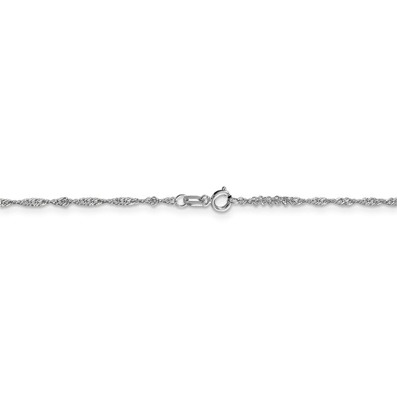 14K White Gold 10 inch 1.4mm Singapore with Spring Ring Clasp Anklet PEN123