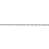 14K White Gold 10 inch 1.4mm Singapore with Spring Ring Clasp Anklet PEN123
