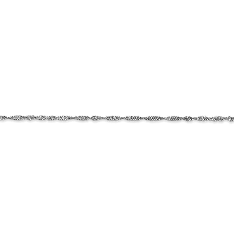 14K White Gold 10 inch 1.4mm Singapore with Spring Ring Clasp Anklet PEN123