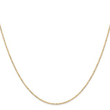 14K 10 inch 1.2mm Diamond-cut Beaded with Lobter Clasp Anklet PEN247