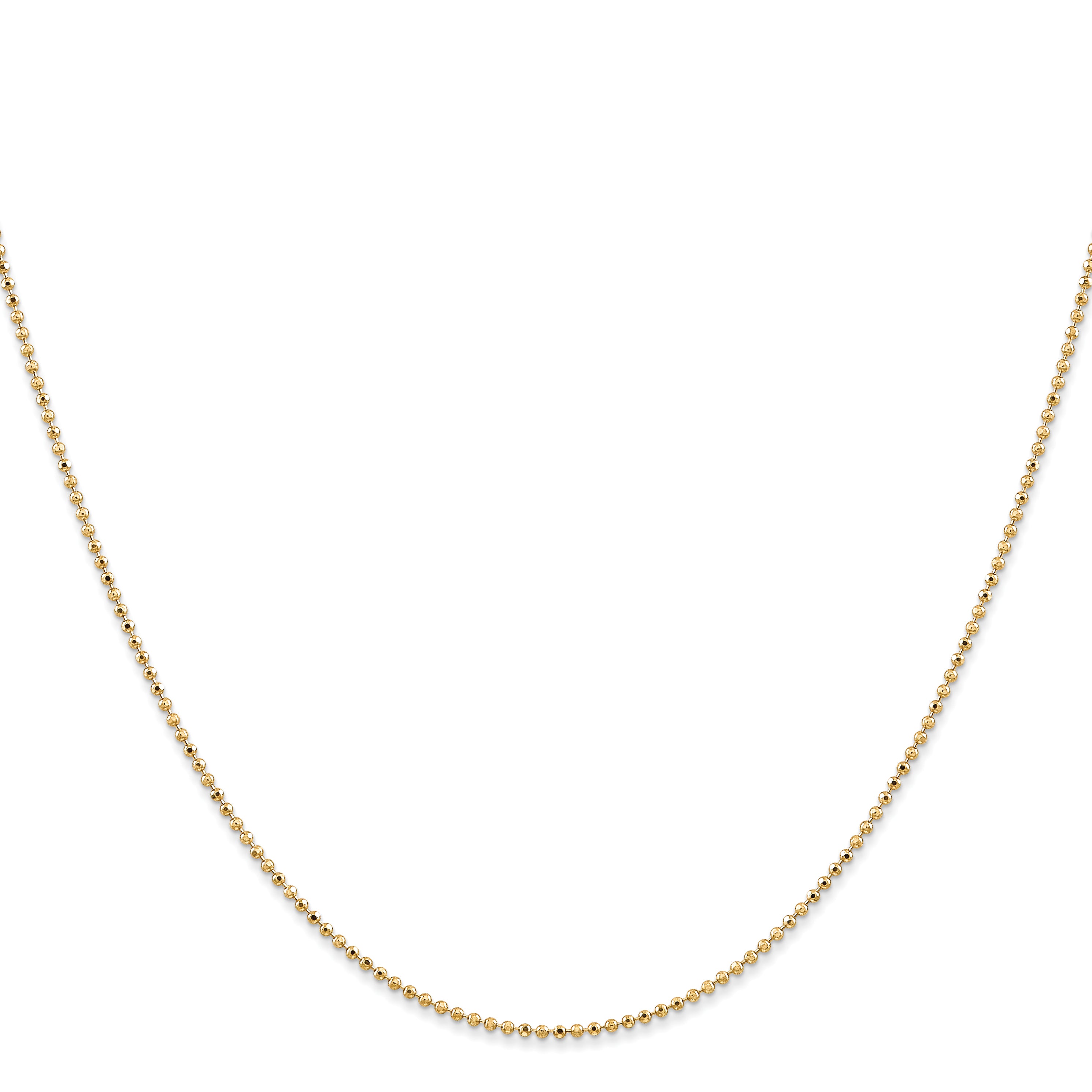 14K 10 inch 1.2mm Diamond-cut Beaded with Lobter Clasp Anklet PEN247