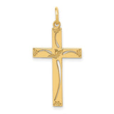 14K Laser Designed Cut-out Cross Charm XR1050