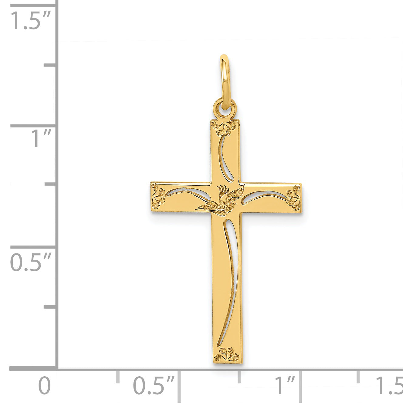 14K Laser Designed Cut-out Cross Charm XR1050