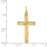 14K Laser Designed Cut-out Cross Charm XR1050