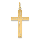 14K Laser Designed Cut-out Cross Charm XR1050